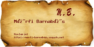 Márfi Barnabás névjegykártya